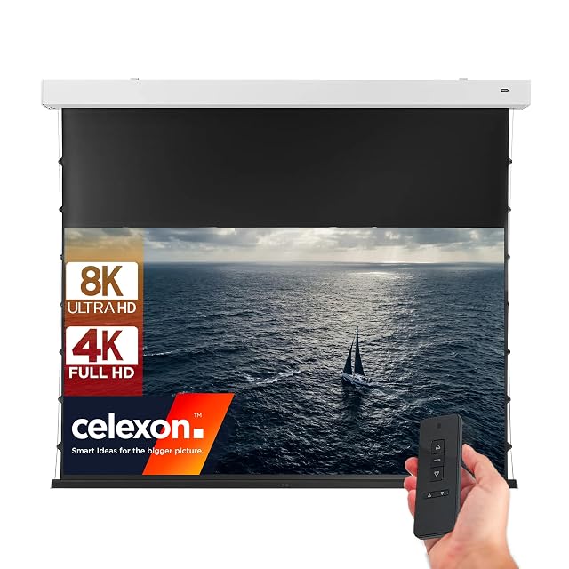 Pantalla de proyección motorizada de alto contraste celexon Premium+ DARKVISION