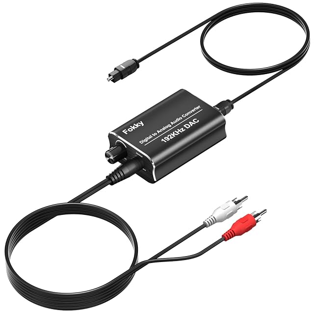Convertidor de digital a analógico Fokky de 192 kHz con los cables suministrados