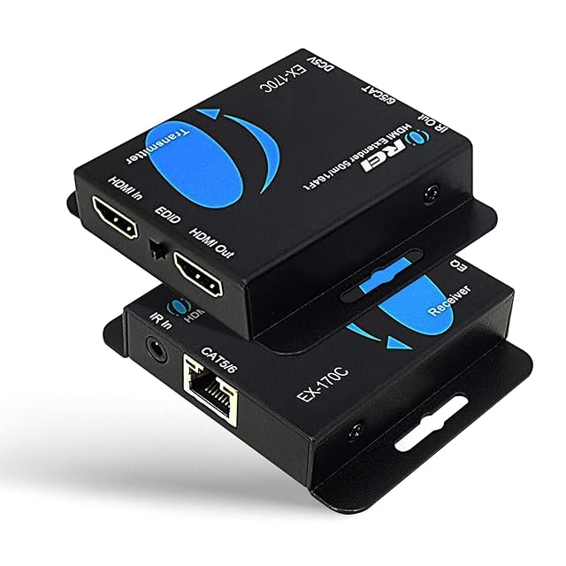 Extensor HDMI por Ethernet OREI EX-170C con cables de infrarrojos