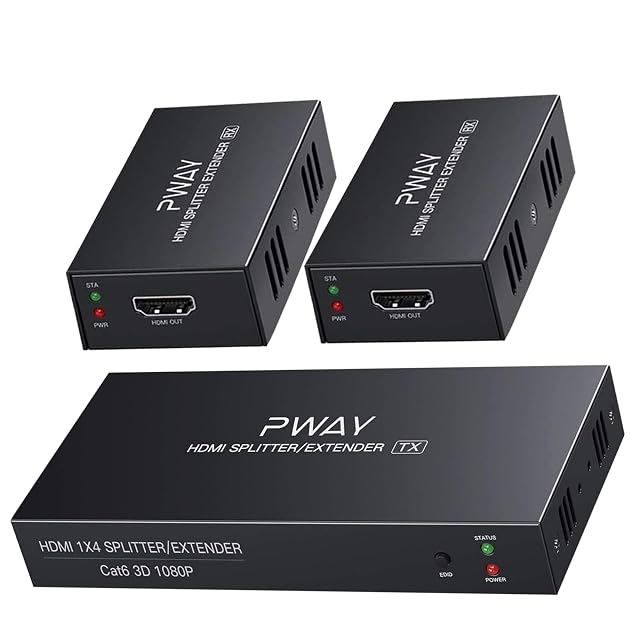 Repartidor extensor HDMI por cable de red PWAY PW-HTS0102