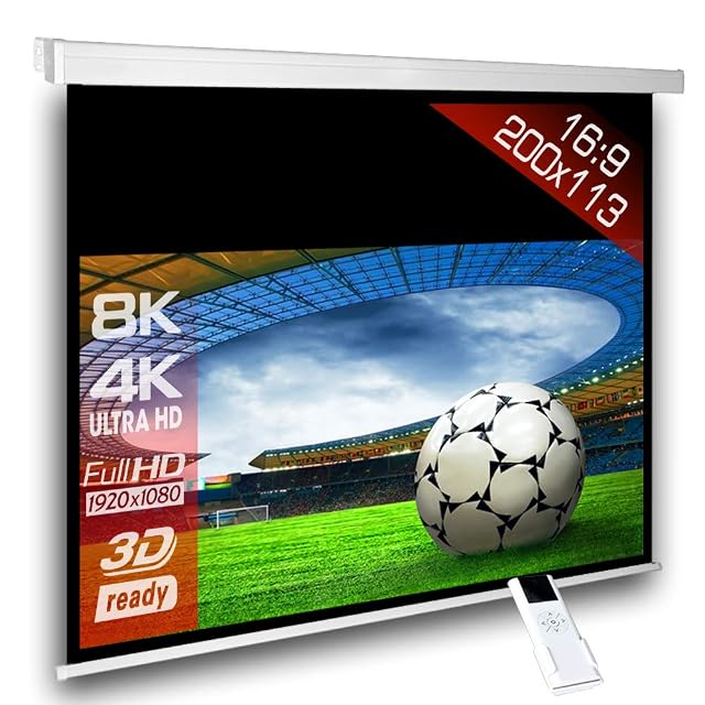 Pantalla de proyección motorizada Alphavision SlenderLine con mando