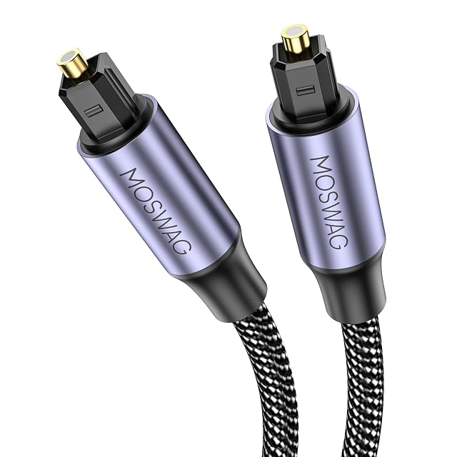 Cable de audio digital óptico Toslink trenzado MOSWAG de 1 metro