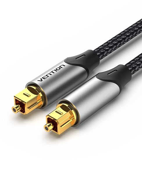 Cable de audio óptico Toslink trenzado VENTION en gris