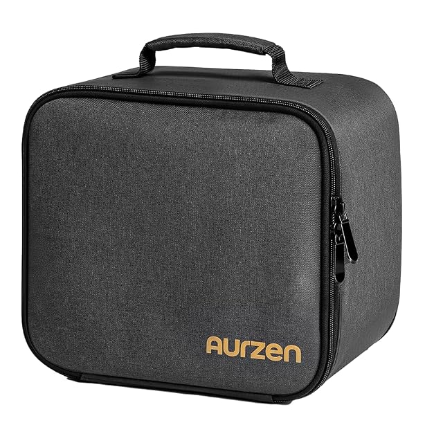 Bolsa acolchada para proyector Aurzen con bolsillos para accesorios