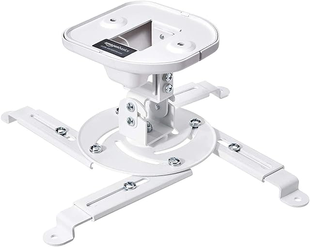 Soporte de techo y pared inclinable para proyector Amazon Basics en blanco