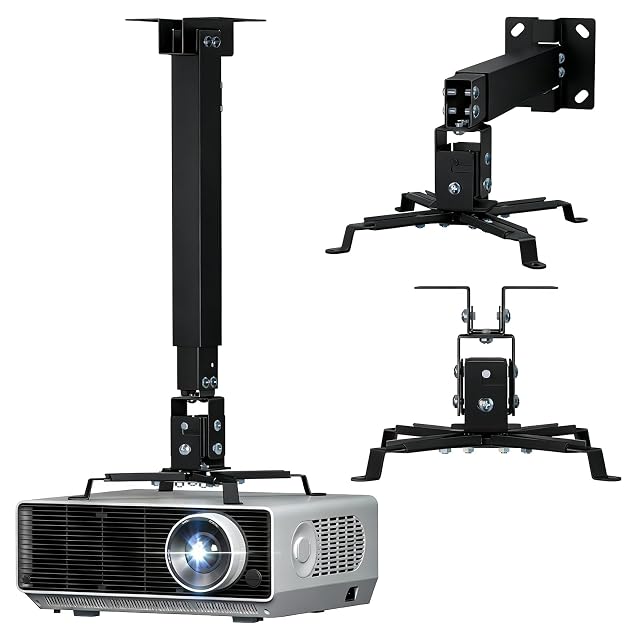 Soporte universal para proyector WALI PM-003-B con columna extensible en negro