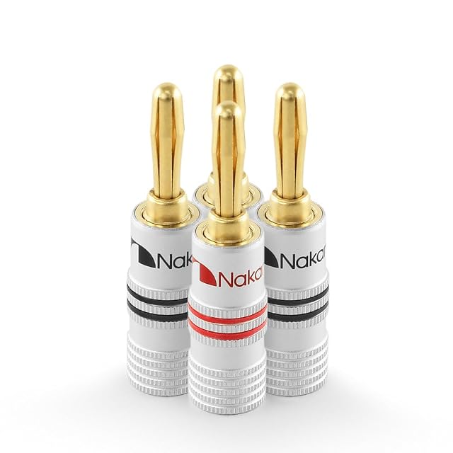 Conectores banana dorados de 24 quilates Nakamichi Excel Series