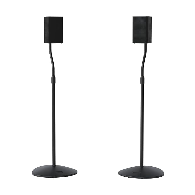 Soporte de altavoz satélite regulable en altura Sanus con canal de cables
