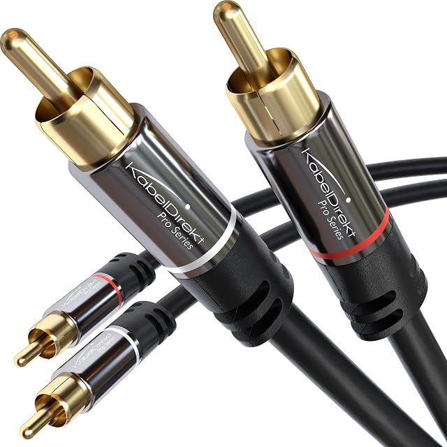 Cable de subwoofer RCA estéreo con doble apantallamiento KabelDirekt