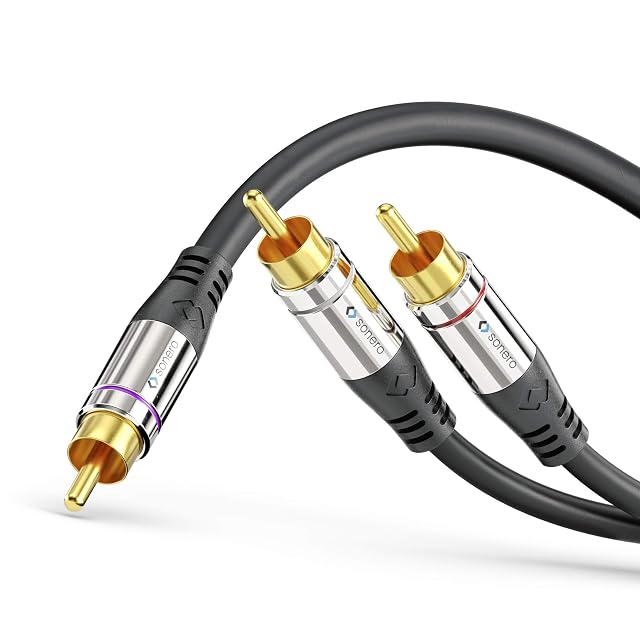 Cable de subwoofer RCA con bifurcación en Y Sonero Premium, 10 metros