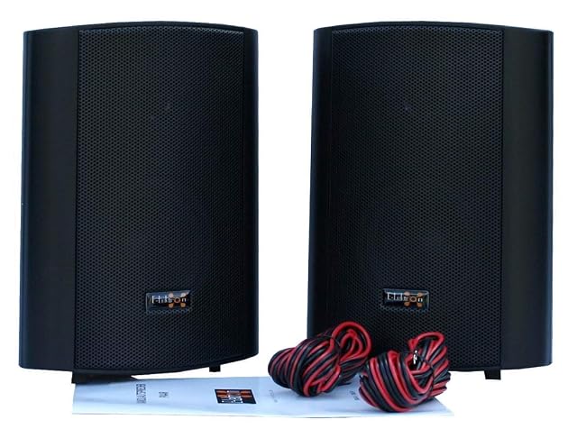 Altavoces de pared pasivos resistentes a la intemperie Elektron, pareja, en negro