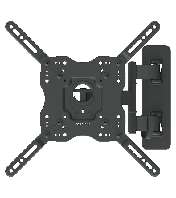 Soporte de pared de televisor giratorio e inclinable Amazon Basics en negro