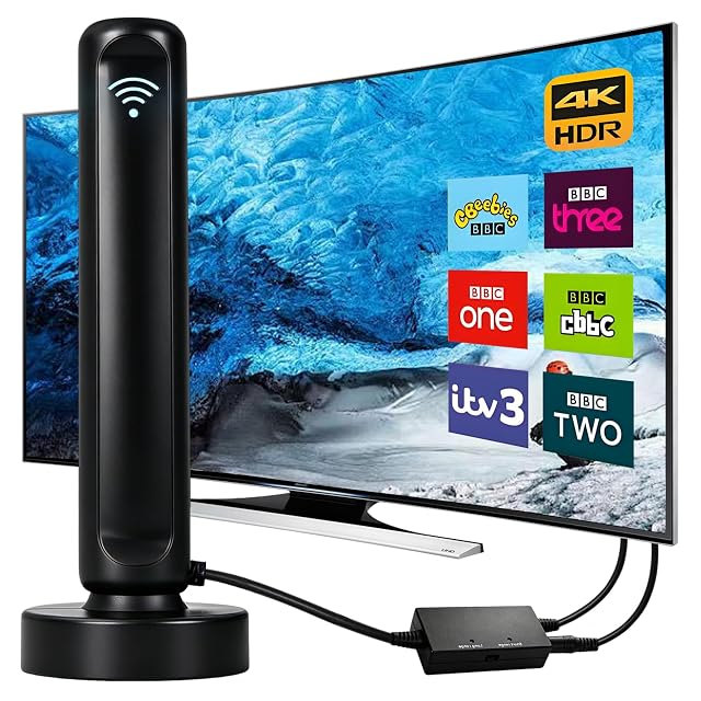 Antena interior DVB-T2 amplificada compacta Fitbitop TVA2
