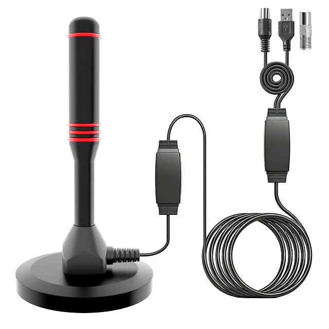 Antena DVB-T2 amplificada Sufubyte AVK25-PLUS con base magnética
